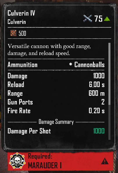 Culverin IV (Required:Marauder 1)