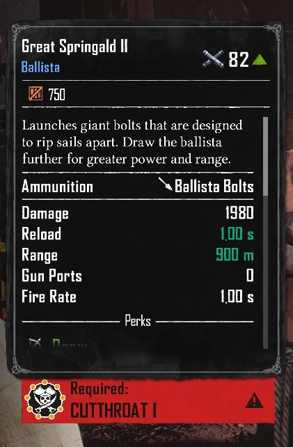 Great Springald II (Required:Cutthroat 1)