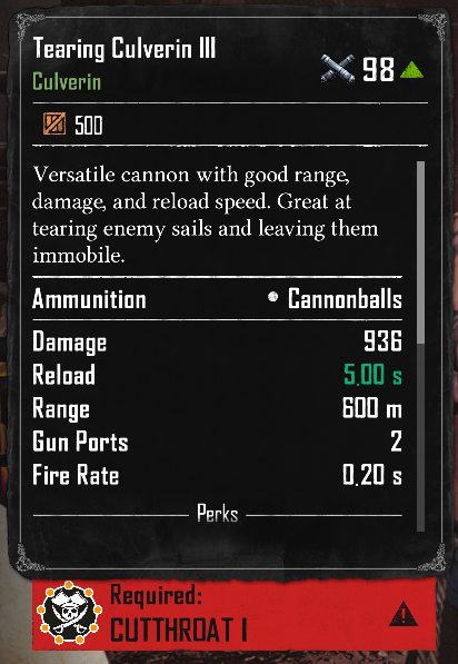 Tearing Culverin III (Required:Cutthroat 1)