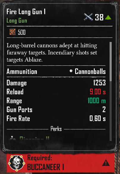 Fire Long Gun I (Required:Buccaneer 1)