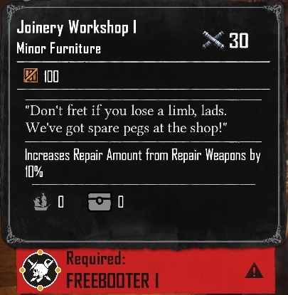 Joinery Workshop I (Required:Freebooter 1)