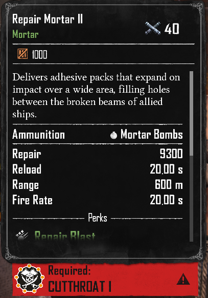 Repair Mortar II (Required:Cutthroat 1)
