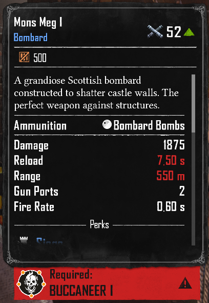 Mons Meg I (Required:Buccaneer 1)