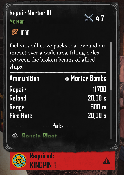 Repair Mortar III (Required:Kingpin 1)