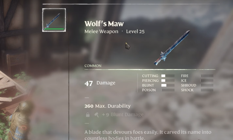 Best Early Weapon in Enshrouded - Wolf's Maw
