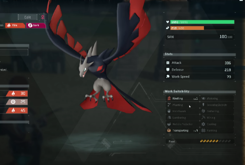 Palworld Pals Work Suitability