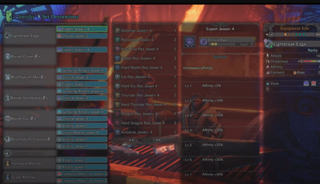 Jewels for Best Monster Hunter World Longsword Build