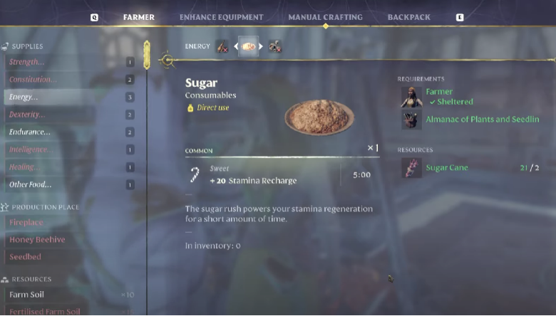 How to make Sugar in Enshrouded