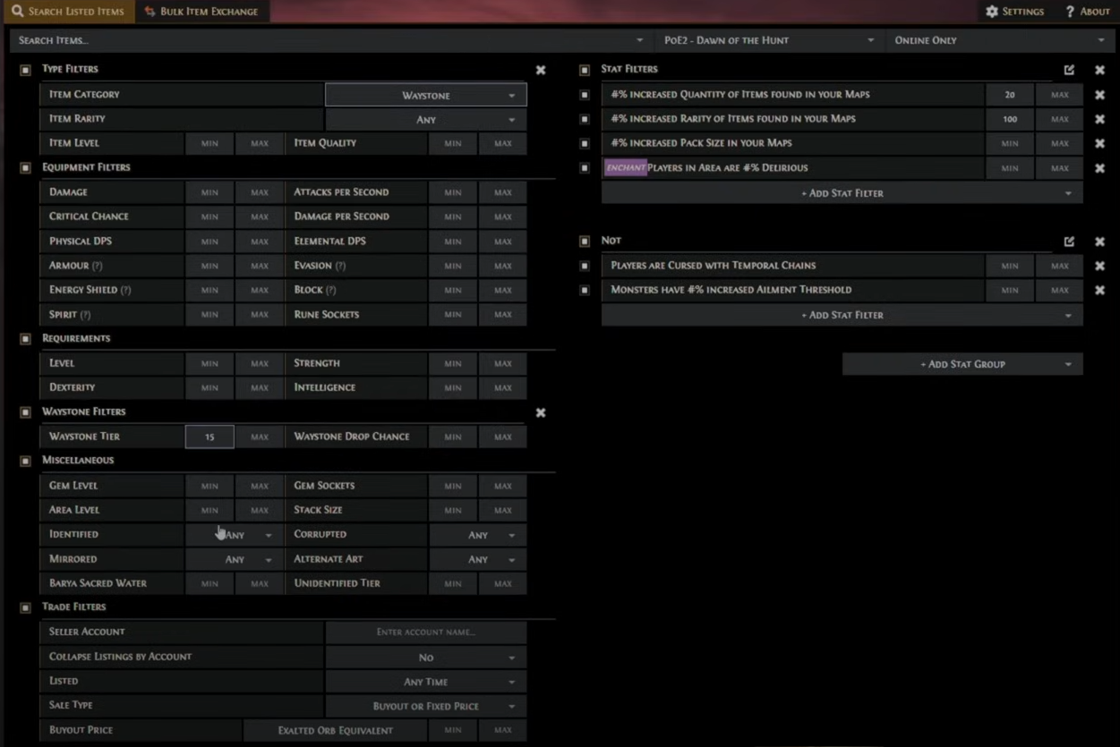 Best Filter for Waystones in PoE 2 - Getting the Juice
