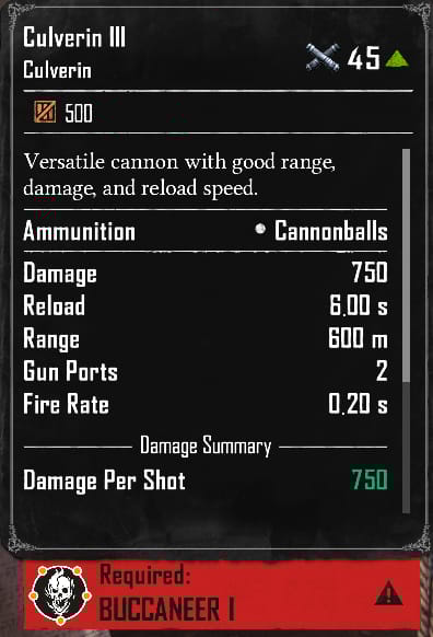 Culverin III (Required:Buccaneer 1)