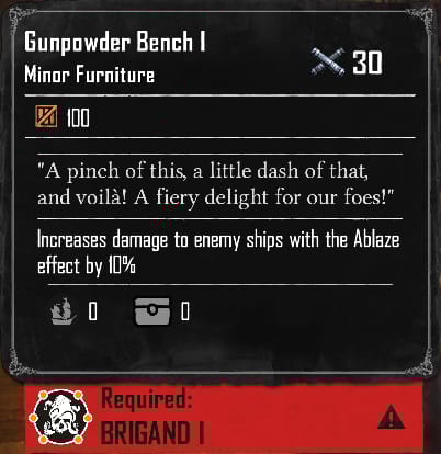 Gunpowder Bench I (Required:Brigand 1)
