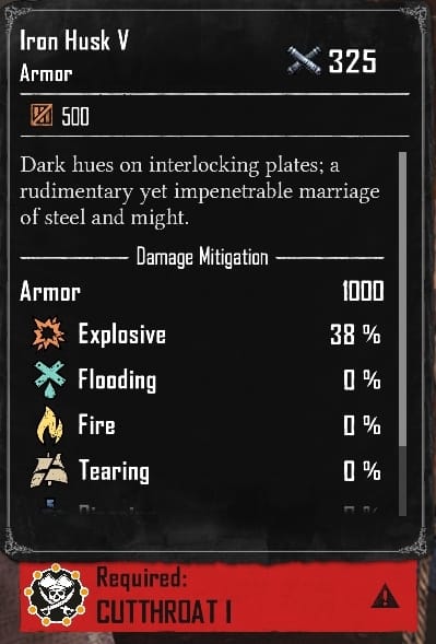 Iron Husk V (Required:Cutthroat 1)